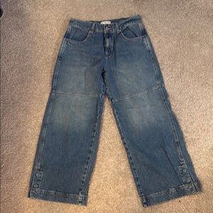 We The Free Blue Ankle Cropped Jeans Wide-Leg